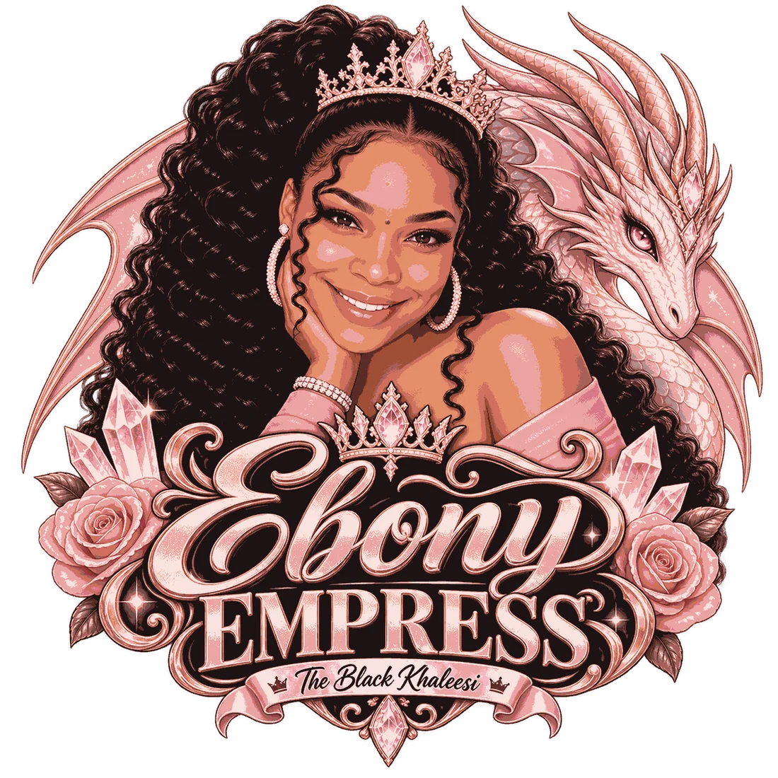 Ebony Empress with her rose-gold dragon